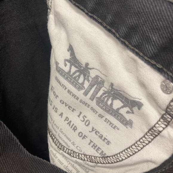 Levis 505 Straight Fit Jeans Mens 31x30 Black Dark Wash Denim Classic - Picture 16 of 16